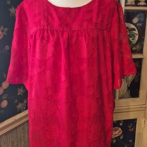 Vibrant Flowy Red Blouse